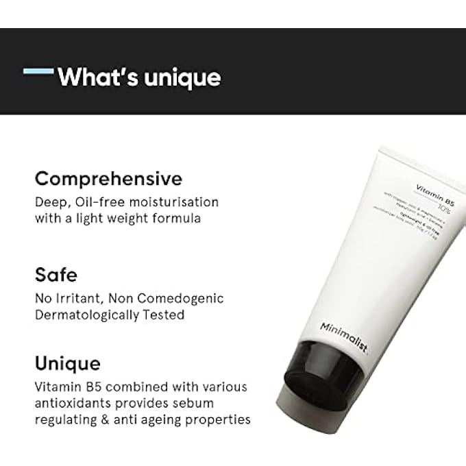 MINIMALIST 10% VITAMIN B5 GEL FACE MOISTURIZER FOR OILY SKIN | OIL-FREE | FAST ABSORBING | NON STICKY | FRAGRANCE FREE | 50 G - Image 2